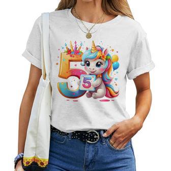 Kinder Nummer 5 Jahre Mädchen Einhorn 5 Geburtstag T-shirt Frauen - Geschenkecke