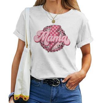 Retro Groovy Mama Leopard Mom Mother's Day Women Women T-shirt - Thegiftio UK
