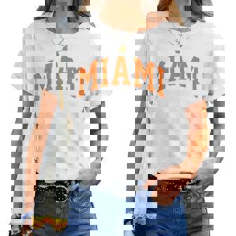 Retro Miami Miami Vintage Classic Orange Green Fl Women T-shirt | Seseable UK