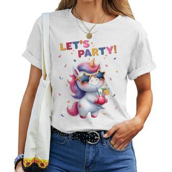 Unicorn Lets Party Outfit Boys Party Unicorn T-shirt Frauen - Geschenkecke