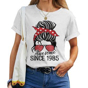 Vintage Awesome Since 1985 Woman And Girl Born 1985 Gray T-shirt Frauen - Geschenkecke