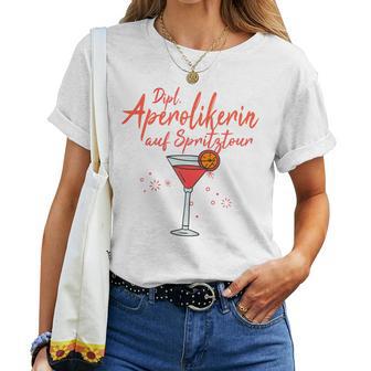 Women's Dipl Aperolian On Spritztour Humour Fun S T-shirt Frauen - Geschenkecke