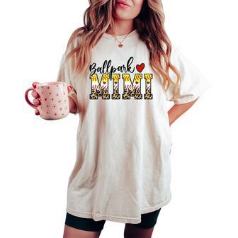 Ballpark Mimi Baseball Softball Mom Leopard Mother's Day Women's Oversized Comfort T-shirt - Thegiftio UK