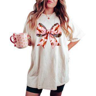 Coquette Bow Crawfish Crayfish Pink Ribbon Mom Women's Oversized Comfort T-shirt - Thegiftio UK