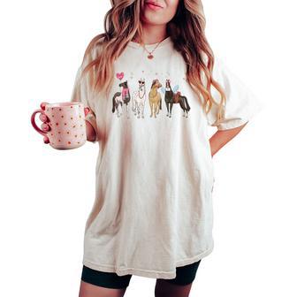 Cute Horse Valentine Valentines Day Horse For Girls Women's Oversized Comfort T-shirt - Thegiftio UK