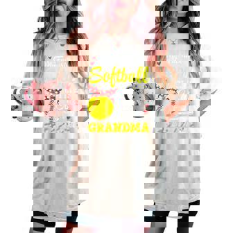 My Favorite Softball Player Calls Me Grandma Ball Mother Day Women's Oversized Comfort T-shirt | Seseable UK