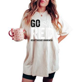 Go Red For American Heart Disease Month Awareness Women's Oversized Comfort T-shirt - Thegiftio UK