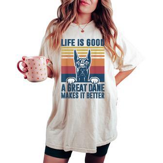 Great Dane For Great Dane Dog Dad Mom Women's Oversized Comfort T-shirt - Thegiftio UK