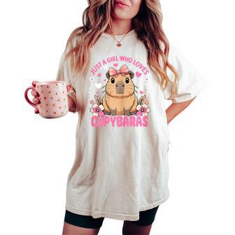 Just A Girl Who Loves Capybaras Graphic Women's Oversized Comfort T-shirt - Thegiftio UK