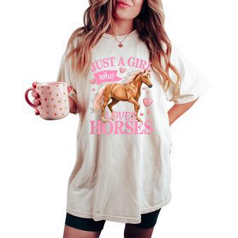 Just A Girl Who Loves Horses Women's Oversized Comfort T-shirt - Thegiftio UK