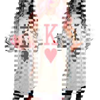 King Of Hearts And Queen Of Hearts Couples Matching Pajama Women's Oversized Comfort T-shirt - Monsterry
