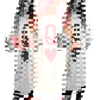 Queen Of Hearts And King Of Hearts Couples Matching Pajama Women's Oversized Comfort T-shirt | Seseable UK