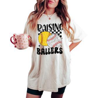 Raising Ballers Baseball Softball Mom For Women Women's Oversized Comfort T-shirt - Thegiftio UK
