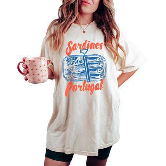 Sardines Tinned Fish Retro Graphic For Women Women's Oversized Comfort T-shirt - Thegiftio UK
