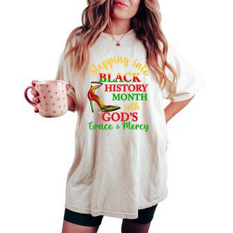 Stepping Into Black History Month With God's Christian Girls Women's Oversized Comfort T-shirt - Thegiftio UK