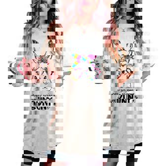 Tie-Dye Bunny Face Girls Most Likely To Bring Home A Bunny Women's Oversized Comfort T-shirt - Seseable