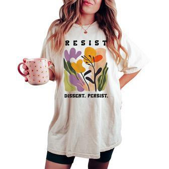 Vintage Resist Dissent Persist Floral Women's Women's Oversized Comfort T-shirt - Thegiftio UK