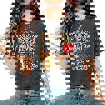 100 Days Of Coffee Chaos 100Th Day Of School Teachers Women's Oversized Comfort T-Shirt | Mazezy