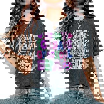 In My 100 Days Of School Era Groovy 100Th Day Of School 2025 Women's Oversized Comfort T-Shirt - Seseable
