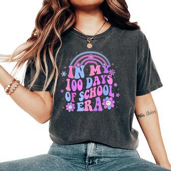 In My 100 Days Of School Era Rainbow 100Th Day Of School Women's Oversized Comfort T-Shirt - Thegiftio UK