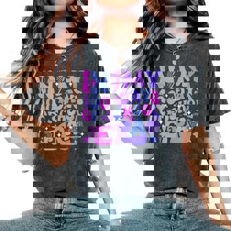 In My 100 Days Of School Era Retro Disco Groovy 100Th Day Women's Oversized Comfort T-Shirt | Mazezy