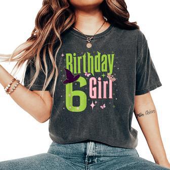 6Th Birthday Witch Pink And Green 6 Year Old Birthday Girl Women's Oversized Comfort T-Shirt - Thegiftio UK