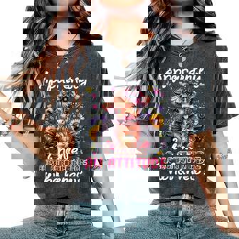 Apparently I Have An Attitude Sarcastic Highland Cow Women's Oversized Comfort T-Shirt - Monsterry