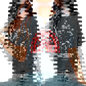 In April We Wear Red Rainbow Autism Red Instead Acceptance Women's Oversized Comfort T-Shirt - Seseable