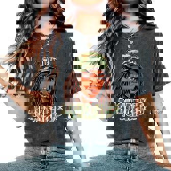 Aquarius Queen Black Woman Camo Hat Locs Birthday Women's Oversized Comfort T-Shirt | Seseable CA