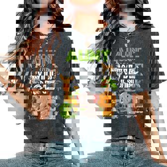 Aunt Of The Wild One Zoo Birthday Safari Jungle Animal Women's Oversized Comfort T-Shirt - Monsterry
