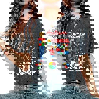 Autism Awareness 2025 Doesn't Come With A Manual Autism Mom Women's Oversized Comfort T-Shirt | Mazezy