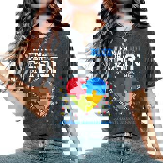 Autism Awareness I Wear Blue For My Son Autism Mom Dad Hero Women's Oversized Comfort T-Shirt - Monsterry