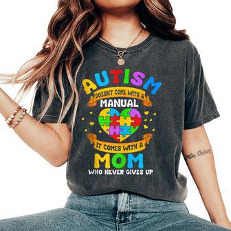 Autism Mom Autism Doesn't Come With A Manual Sin Mangas Camiseta extragrande cómoda para mujer - Regaloses