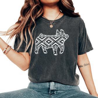 Aztec Show Pig Livestock Pig Breeder Stock Show Mom Pig Women's Oversized Comfort T-Shirt - Thegiftio UK