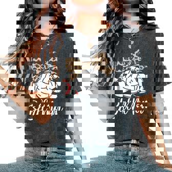 Ball Mom Baseball Volleyball Soccer Leopard Women's Oversized Comfort T-Shirt | Mazezy