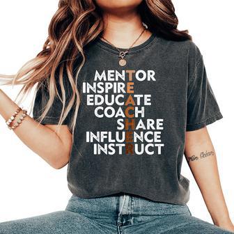 Black Teacher Inspiration Melanin African American Teachers Women's Oversized Comfort T-Shirt - Thegiftio UK