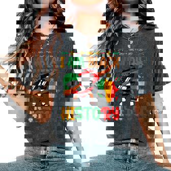 I Am Black History Dabbing Heart African Boys Girls Women's Oversized Comfort T-Shirt | Mazezy