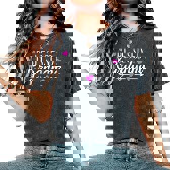 Blessed Grandma For Cute Grandmother Women's Oversized Comfort T-Shirt - Seseable