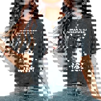 Border Collie Mom Mummy Mama Mum Mommy Mother Women's Oversized Comfort T-Shirt - Seseable