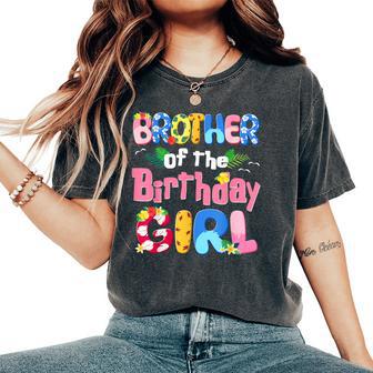 Brother Of The Birthday Girl Hawaii Family Party Decorations Women's Oversized Comfort T-Shirt - Monsterry