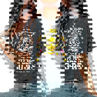 I Can't Believe Its Been 100 Days Cute Bee 100Th Day School Women's Oversized Comfort T-Shirt | Mazezy
