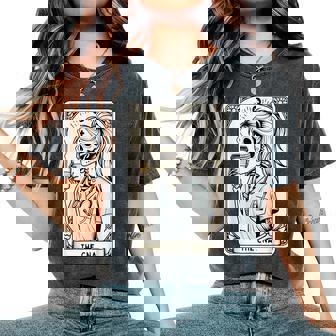 Certified Nurse Assistant Tarot Card Skeleton Cna Halloween Women's Oversized Comfort T-Shirt - Monsterry
