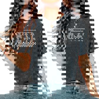 Checkered Mama Black White Mother's Day Women's Oversized Comfort T-Shirt - Thegiftio UK