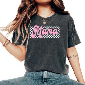 Checkered Mama Pink Checker Print Women's Oversized Comfort T-Shirt - Thegiftio UK