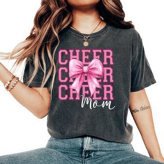 Cheer Mom Cheerleader Coquette Bow Mom Women's Oversized Comfort T-Shirt - Thegiftio