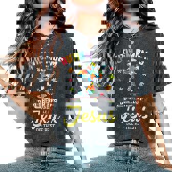 Christian Autism Moms Do Their Best Let Jesus Do The Rest Women's Oversized Comfort T-Shirt | Seseable UK