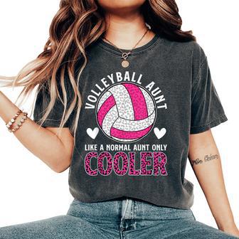 Cool Volleyball Aunt Of A Volleyball Player Auntie Women's Oversized Comfort T-Shirt - Thegiftio UK