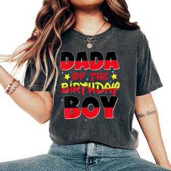 Dad And Mom Dada Of The Birthday Boy Family Party Decoration Women's Oversized Comfort T-Shirt - Thegiftio