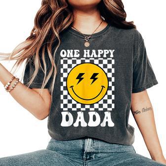 Dada One Happy Dude Birthday Theme Family Matching Women Women's Oversized Comfort T-Shirt - Thegiftio UK