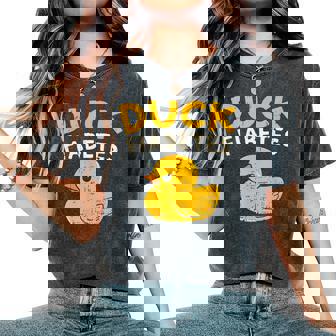 Duck Diabetes Adults Diabetes Awareness Black Small Short Sleeve Cotton Blend Women's Oversized Comfort T-Shirt | Seseable CA